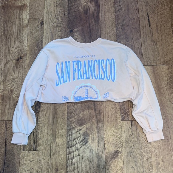 Garage Woman’s Pink San Francisco Cropped Crewneck Size S - Picture 1 of 5
